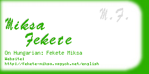 miksa fekete business card